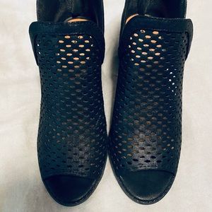 Peep Toe Black Booties